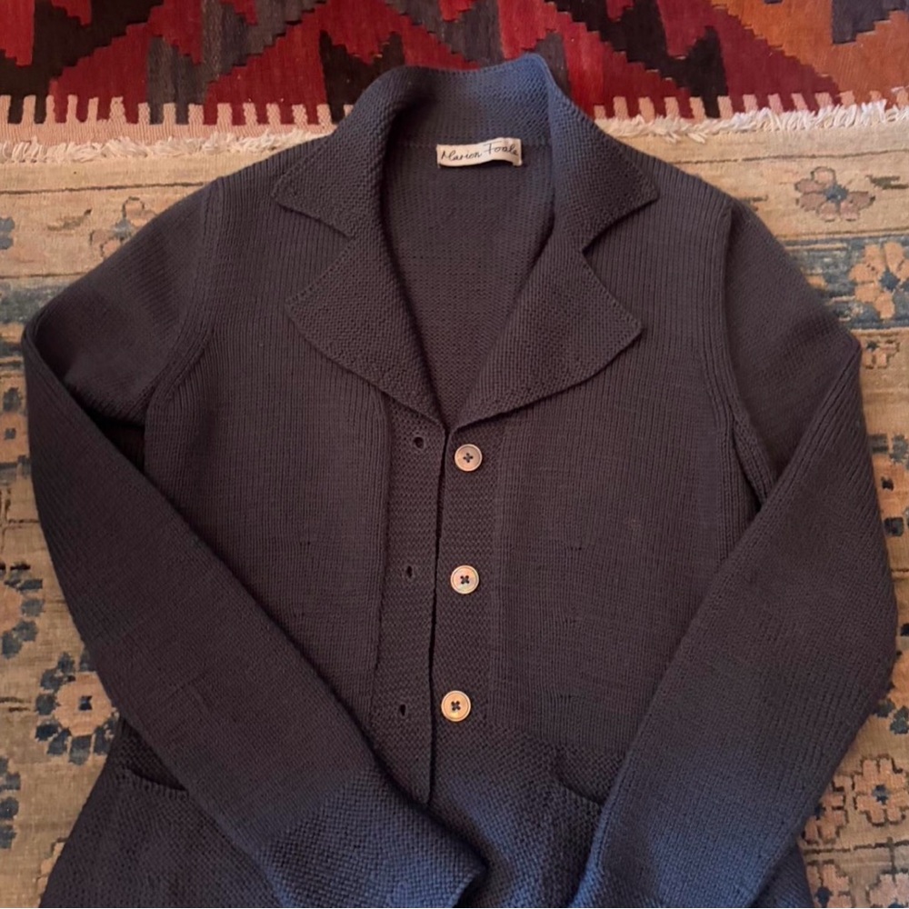 Marion Foale Blue Knit Cardigan
